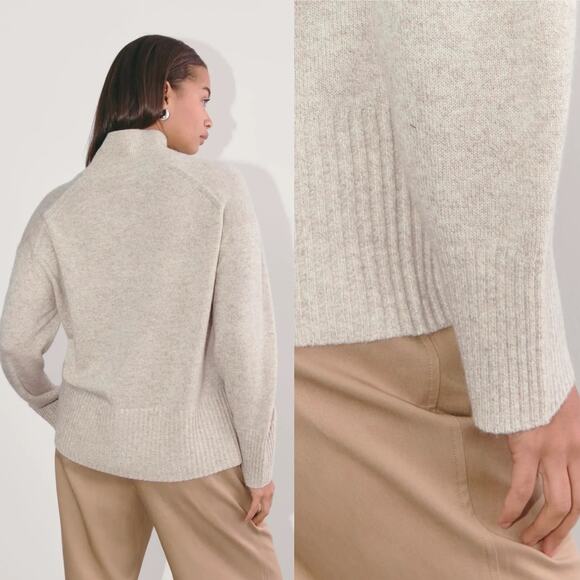 Everlane The Boxy Turtleneck Sweater In Cashmere In Canvas Size XS New - Picture 3 of 13